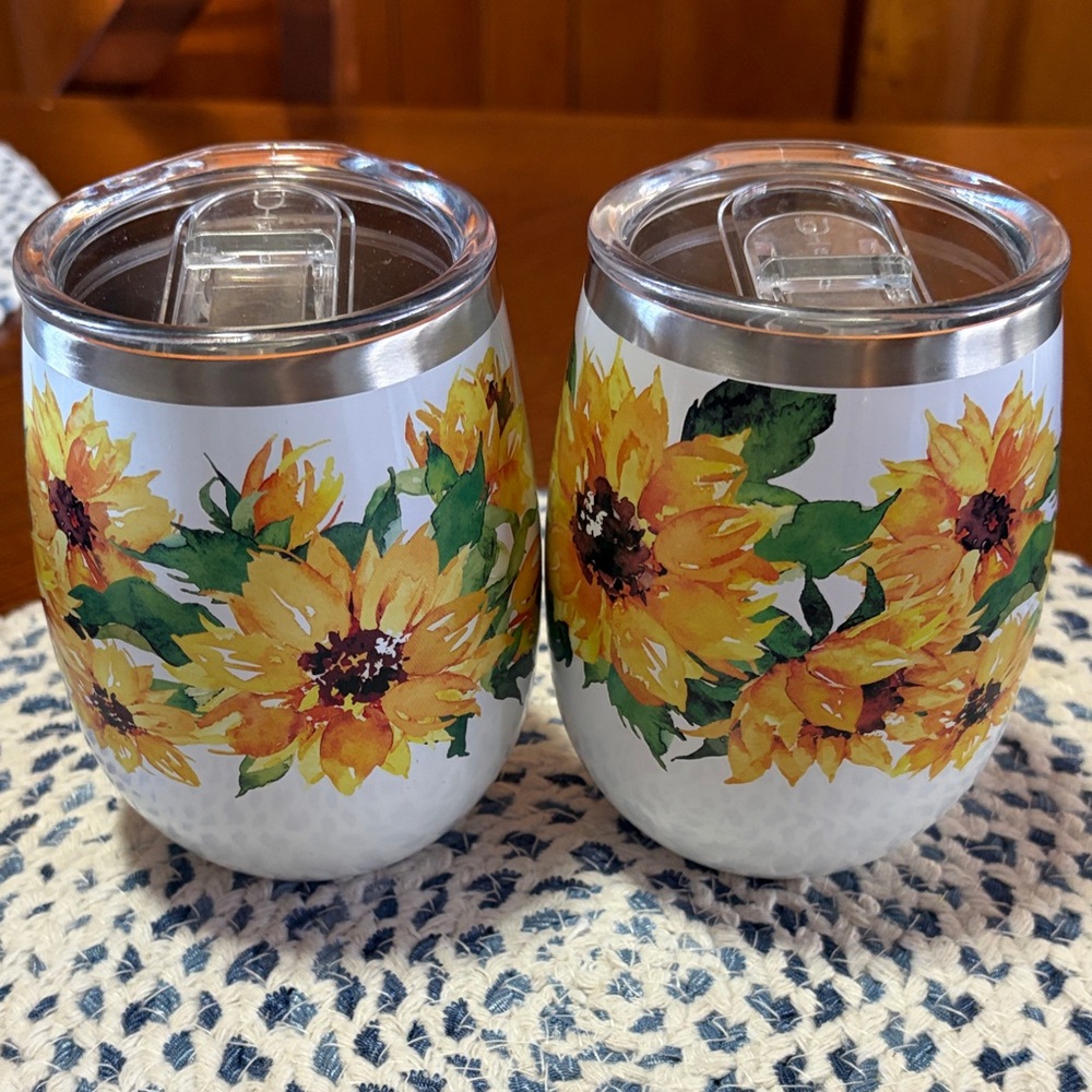 Sunflower Stainless Steel Tumblers